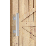 12 Square Pull and Flush Door Handle Set Stainless Steel Barn Door Hardware - Rear View