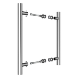 Round 300mm Push Pull Stainless Steel Door Handle Entrance Entry Shower Glass - Top-Down View
