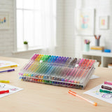 Glitter Gel Pens (100 pack) with 2.5X More Ink - Craft, Kids & Adult Colouring - Close-Up Angle