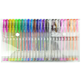 Glitter Gel Pens (100 pack) with 2.5X More Ink - Craft, Kids & Adult Colouring - Top-Down View