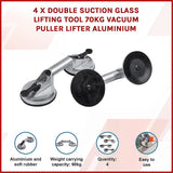 4 x Double Suction Glass Lifting Tool 70kg Vacuum Puller Lifter Aluminium - Side View