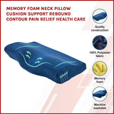 Memory Foam Neck Pillow Cushion Support Rebound Contour Pain Relief Health Care - Side View