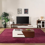 230x200cm Floor Rugs Large Shaggy Rug Area Carpet Bedroom Living Room Mat - Burgundy - Front View