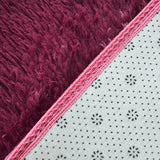 230x200cm Floor Rugs Large Shaggy Rug Area Carpet Bedroom Living Room Mat - Burgundy - 45-Degree Angle