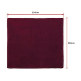 230x200cm Floor Rugs Large Shaggy Rug Area Carpet Bedroom Living Room Mat - Burgundy - Low Angle