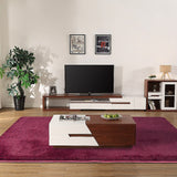 230x160cm Floor Rugs Large Shaggy Rug Area Carpet Bedroom Living Room Mat - Burgundy - Front View