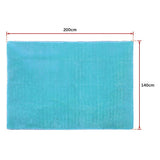 200x140cm Floor Rugs Large Shaggy Rug Area Carpet Bedroom Living Room Mat - Turquoise - Low Angle