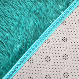 230x200cm Floor Rugs Large Shaggy Rug Area Carpet Bedroom Living Room Mat - Turquoise - Rear View