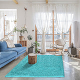 230x200cm Floor Rugs Large Shaggy Rug Area Carpet Bedroom Living Room Mat - Turquoise - Front View
