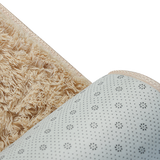 200x140cm Floor Rugs Large Shaggy Rug Area Carpet Bedroom Living Room Mat - Beige - Top-Down View