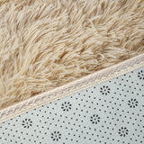 200x140cm Floor Rugs Large Shaggy Rug Area Carpet Bedroom Living Room Mat - Beige - Low Angle