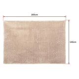 200x140cm Floor Rugs Large Shaggy Rug Area Carpet Bedroom Living Room Mat - Beige - Close-Up Angle