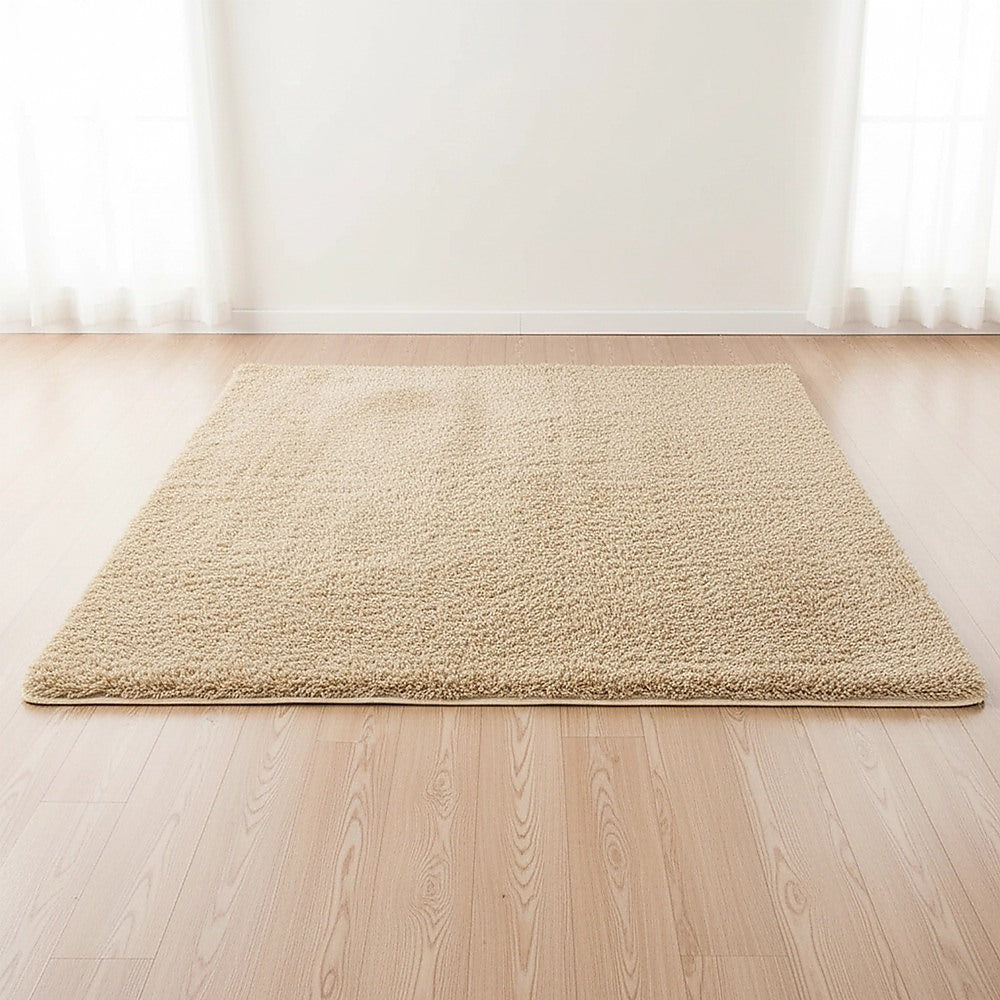 230x200cm Floor Rugs Large Shaggy Rug Area Carpet Bedroom Living Room Mat - Beige