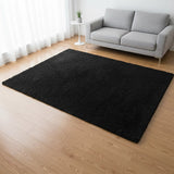 200x140cm Floor Rugs Large Shaggy Rug Area Carpet Bedroom Living Room Mat - Black - Front View