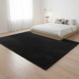 200x140cm Floor Rugs Large Shaggy Rug Area Carpet Bedroom Living Room Mat - Black - Close-Up Angle
