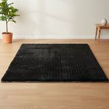 230x200cm Floor Rugs Large Shaggy Rug Area Carpet Bedroom Living Room Mat - Black - 45-Degree Angle