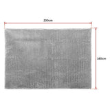 230x160cm Floor Rugs Large Shaggy Rug Area Carpet Bedroom Living Room Mat - Grey - Extra Image