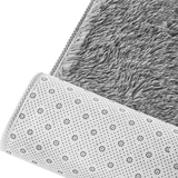 230x160cm Floor Rugs Large Shaggy Rug Area Carpet Bedroom Living Room Mat - Grey - Rear View