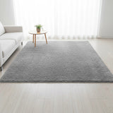 230x200cm Floor Rugs Large Shaggy Rug Area Carpet Bedroom Living Room Mat - Grey - 45-Degree Angle