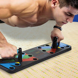 9 in 1 Push Up Board Yoga Bands Fitness Workout Train Gym Exercise Pushup Stand - Front View