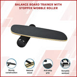 Balance Board Trainer with Stopper Wobble Roller - Side View