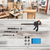 14X Pocket Hole Jig Kit Woodworking Drill Hole Locator Craft Carpenters + F Clip - Rear View