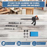14X Pocket Hole Jig Kit Woodworking Drill Hole Locator Craft Carpenters + F Clip - Extra Image