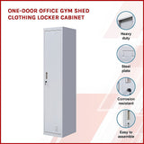 One-Door Office Gym Shed Clothing Locker Cabinet - Side View