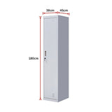 One-Door Office Gym Shed Clothing Locker Cabinet - Low Angle