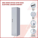 One-Door Office Gym Shed Clothing Locker Cabinet - Side View