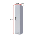 One-Door Office Gym Shed Clothing Locker Cabinet - Low Angle