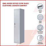 One-Door Office Gym Shed Clothing Locker Cabinet - Side View