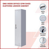 One-Door Office Gym Shed Clothing Locker Cabinet - Side View