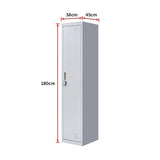 One-Door Office Gym Shed Clothing Locker Cabinet - Low Angle