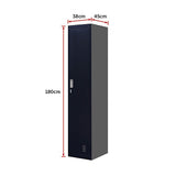 One-Door Office Gym Shed Clothing Locker Cabinet - Low Angle