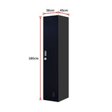 One-Door Office Gym Shed Clothing Locker Cabinet - Low Angle
