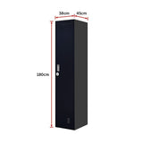 One-Door Office Gym Shed Clothing Locker Cabinet - Low Angle