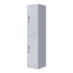 2-Door Vertical Locker for Office Gym Shed School Home Storage