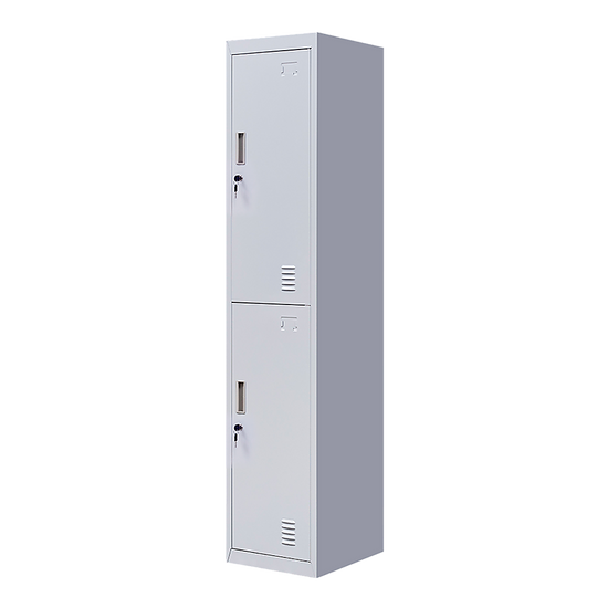2-Door Vertical Locker for Office Gym Shed School Home Storage
