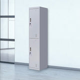 2-Door Vertical Locker for Office Gym Shed School Home Storage - Front View
