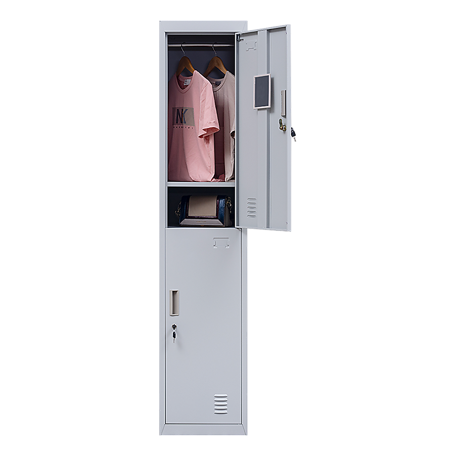 2-Door Vertical Locker for Office Gym Shed School Home Storage, image 8