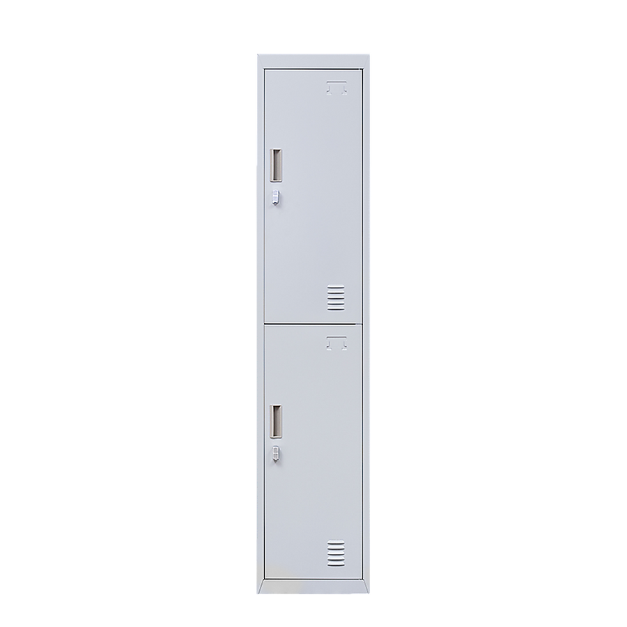2-Door Vertical Locker for Office Gym Shed School Home Storage