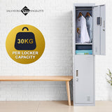2-Door Vertical Locker for Office Gym Shed School Home Storage - Extra Image