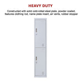 2-Door Vertical Locker for Office Gym Shed School Home Storage