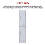 2-Door Vertical Locker for Office Gym Shed School Home Storage - Extra Image