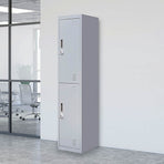 2-Door Vertical Locker for Office Gym Shed School Home Storage, Storage