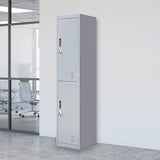 2-Door Vertical Locker for Office Gym Shed School Home Storage - Front View