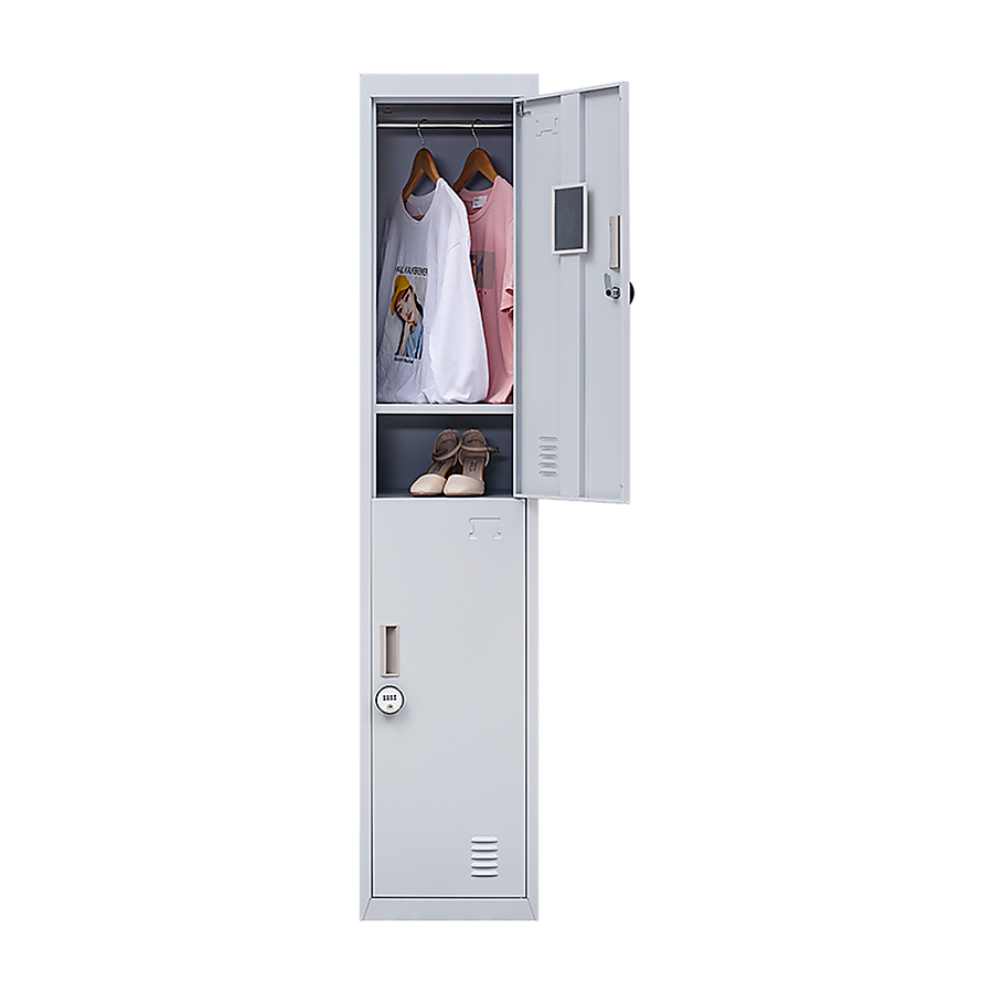 2-Door Vertical Locker for Office Gym Shed School Home Storage, image 13