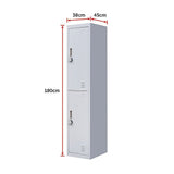 2-Door Vertical Locker for Office Gym Shed School Home Storage - Extra Image