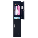 2-Door Vertical Locker for Office Gym Shed School Home Storage - 45-Degree Angle